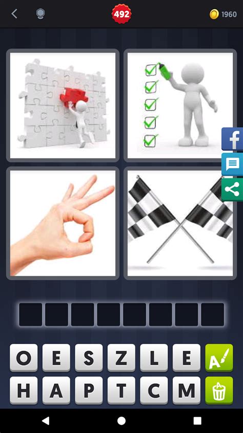 4 pics 1 word letters 8 answers